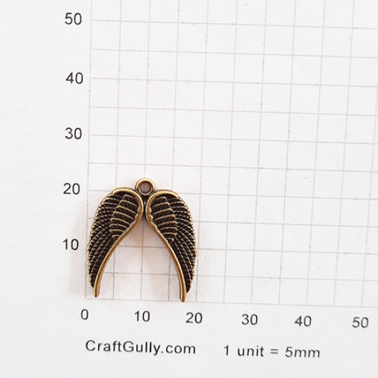 Metal Charms 22mm Angel Wings #2 - Bronze - 2 Charms Metal Charms 22mm Angel Wings #2 - Bronze - 2 Charms