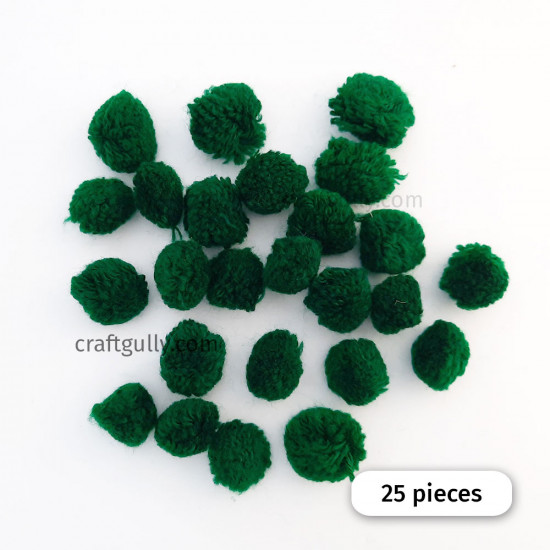 Pom Poms 22mm - Dark Green - Pack of 25