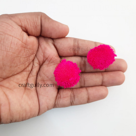 Pom Poms 25mm - Dark Pink - Pack of 25