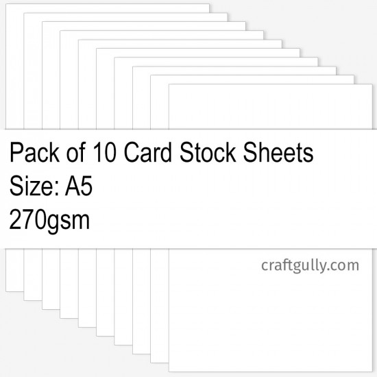 CardStock A5 - White 270gsm - Pack of 10