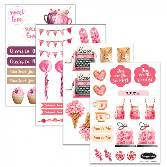 Paper Elements A5 - Sweet Love - Pack of 4 sheets