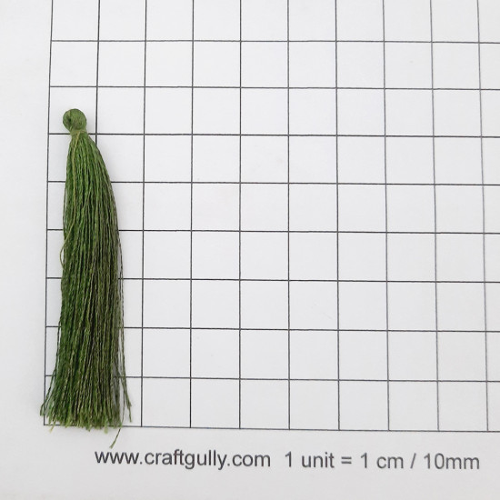 Tassels #1 - 70mm Army Green - 12 Tassels