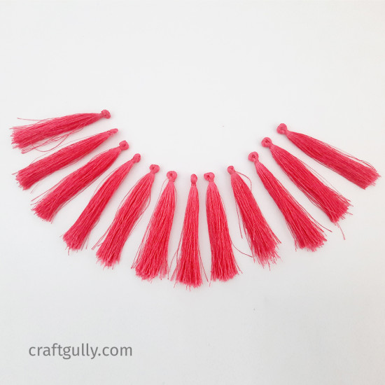 Tassels #3 - 68mm Watermelon Pink - 12 Tassels