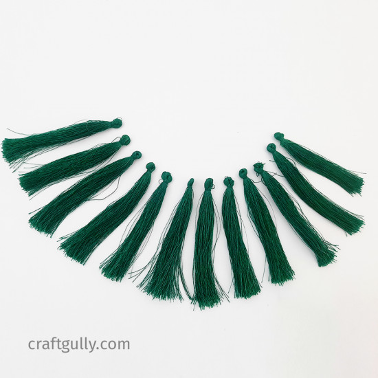 Tassels #6 - 70mm Dark Green - 12 Tassels