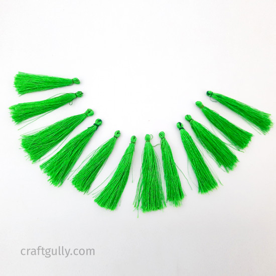 Tassels #7 - 60mm Parrot Green - 12 Tassels