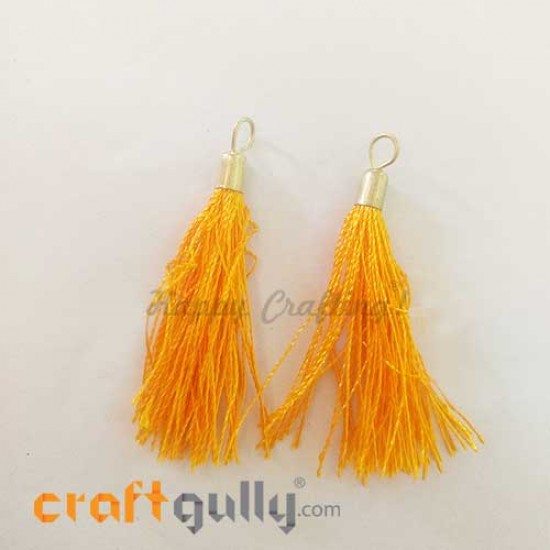 Tassels With Cap 55mm - Golden Yellow - Pack of 2