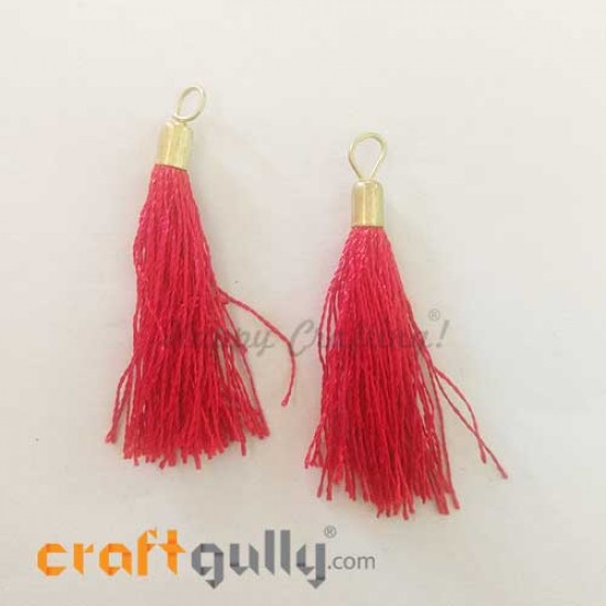 Tassels With Cap 52mm - Red - Pack of 2