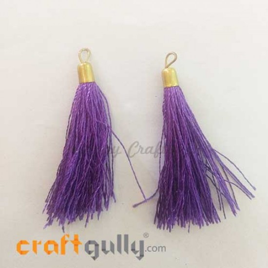 Tassels With Cap 56mm - Purple - Pack of 2