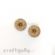 MDF Buttons #3 - 18mm Round With Flower - 2 Buttons