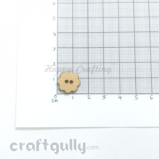 MDF Buttons #7 - 14mm Flower - 6 Buttons