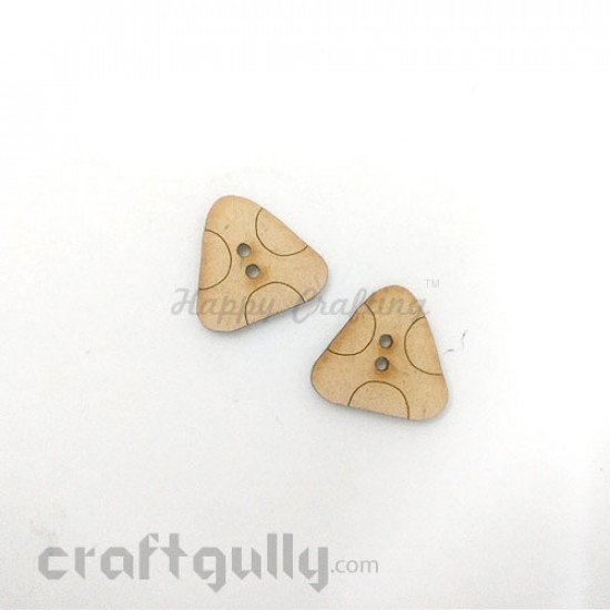 MDF Buttons #10 - 18mm Triangle - 2 Buttons