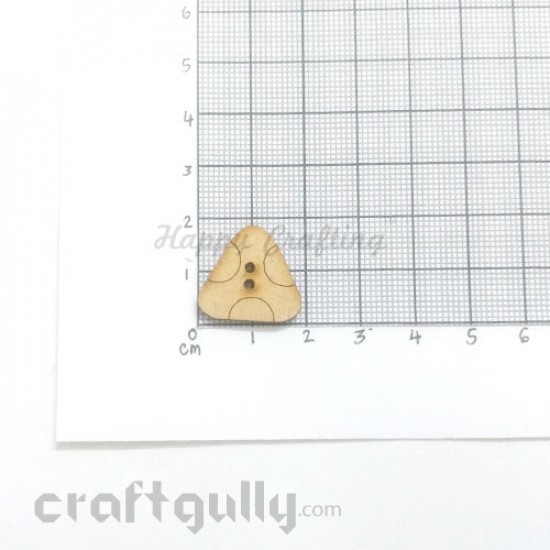 MDF Buttons #10 - 18mm Triangle - 2 Buttons