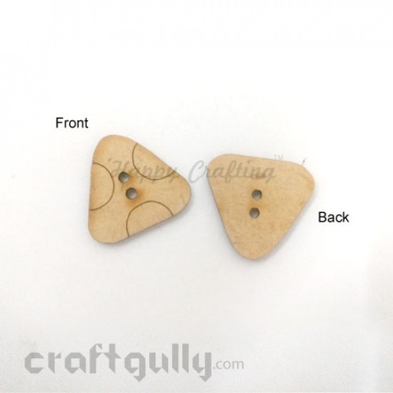 MDF Buttons #10 - 18mm Triangle - 2 Buttons