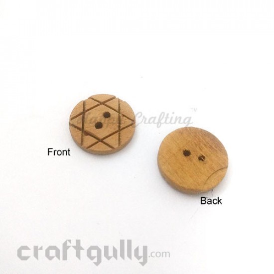 Wooden Buttons #10 - 20mm Round - 2 Buttons