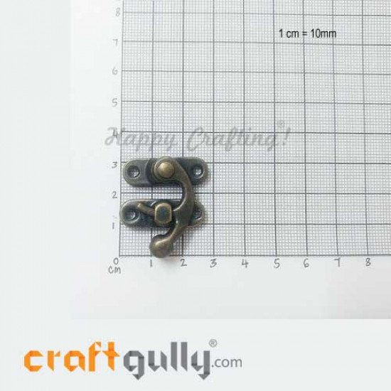 Miniature Locks #3 - 27.5mm - Bronze Finish - 1 Set