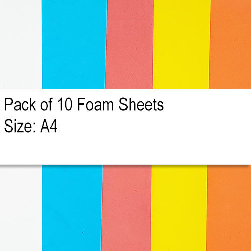 Foam Sheets A4 - Mixed Colors - 10 Sheets