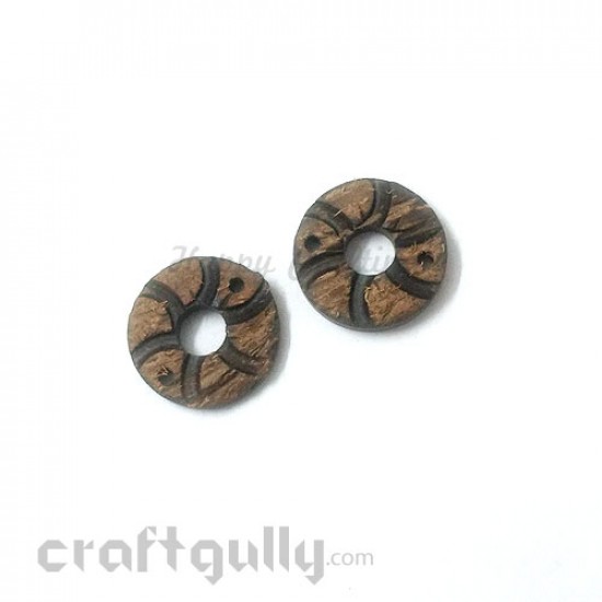 Buttons Coconut Shell #2 - 28mm Round - 2 Buttons