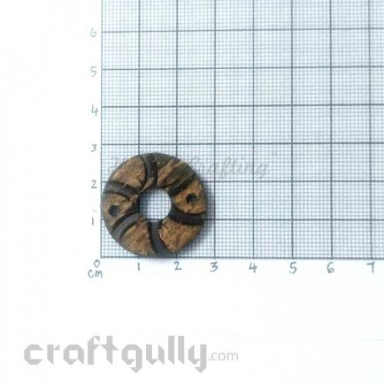 Buttons Coconut Shell #2 - 28mm Round - 2 Buttons