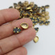 Rhinestones With Rim 8.5mm Drop - Pale Gold - 20gms / 75 pcs Rhinestones With Rim 8.5mm Drop - Pale Gold - 20gms / 75 pcs