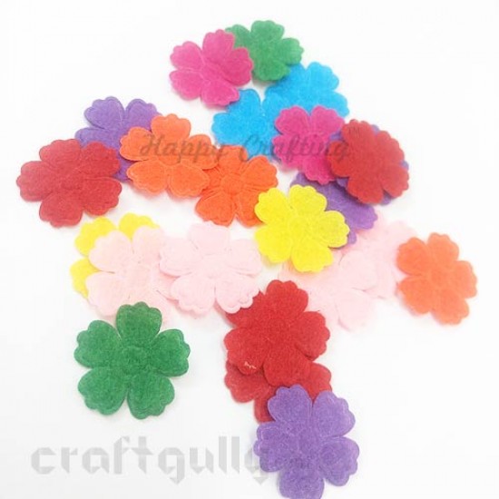 Die-Cut Felt Flowers 24mm - Assorted #2 - 20 Flowers