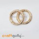 Designer Ring With Gota 39mm Rounded - Golden - 2 Rings