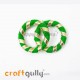 Designer Ring With Gota 39mm Rounded - Green - 2 Rings