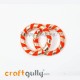 Designer Ring With Gota 39mm Rounded - Orange - 2 Rings