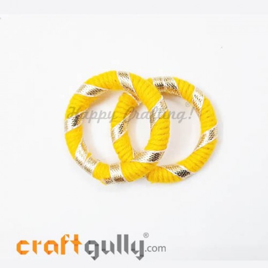 Designer Ring With Gota 39mm Rounded - Yellow - 2 Rings