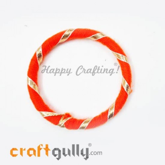 Designer Ring With Gota 76mm Flat - Orange - 1 Ring