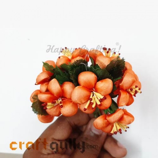 Fabric Flowers #2 - 32mm Orange - Pack of 10