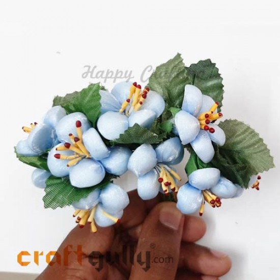 Fabric Flowers #2 - 32mm Light Blue - Pack of 10 Fabric Flowers #2 - 32mm Light Blue - Pack of 10