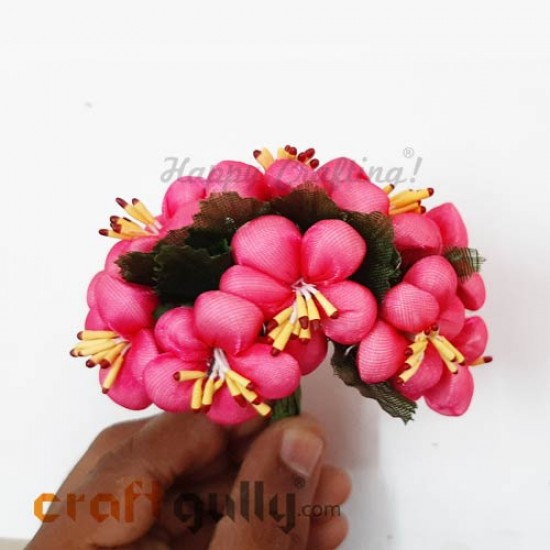 Fabric Flowers #2 - 32mm Pink - Pack of 10 Fabric Flowers #2 - 32mm Pink - Pack of 10