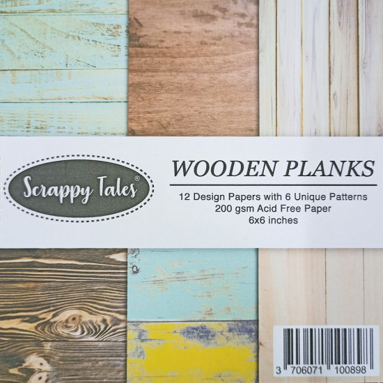 Pattern Papers 6x6 - Wooden Planks - Pack of 12