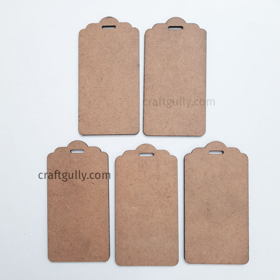 MDF Blank Tags 94mm - Rectangle #1 - Pack of 5