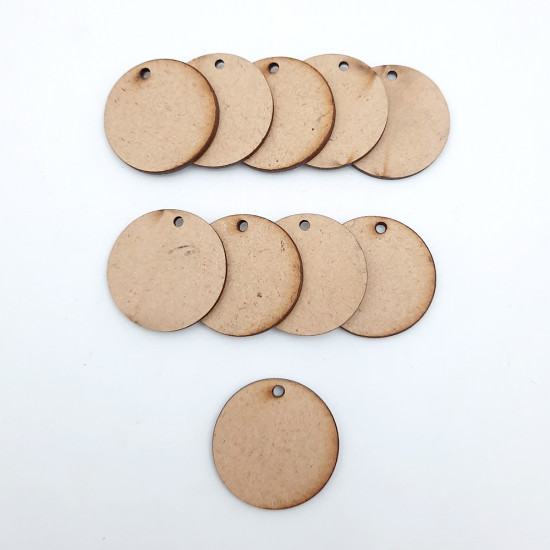 Earring Base MDF - 25mm Round - Pack of 10