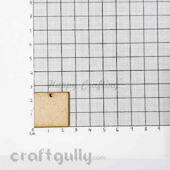 Earring Base MDF - 25mm Square - Pack of 10