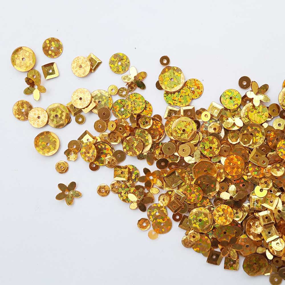 Buy Golden Lustre Sequins In Assorted Shapes Online. COD. Low Prices. Free  Shipping. Premium Quality.