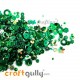 Sequins - Assorted Shapes - Green With Lustre - 20gms