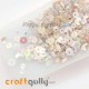Sequins - Assorted Shapes - White With Lustre - 20gms