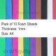 Foam Sheets A4 - 1mm - Mixed Colors - 10 Sheets