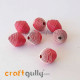 Paper Beads 13mm Design #5 - Dark Pink - Pack of 2