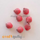 Paper Beads 13mm Design #5 - Dark Pink - Pack of 2