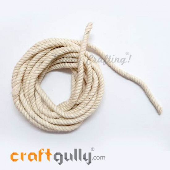 Cotton Rope 4mm - Natural Off White - 9 feet