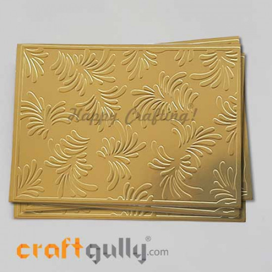 Embossed CardStock A6 #1 - Metallic Golden - Pack of 4