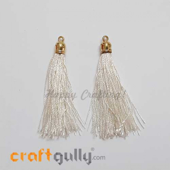 Tassels With Cap 52mm - Off White - Pack of 2