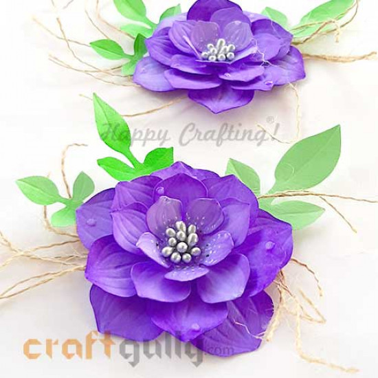 Handmade Flowers Paper #2 - Purple With Pollen - Pack of 1