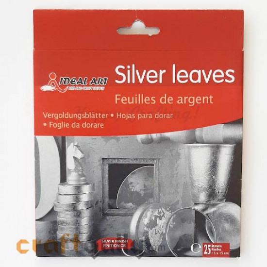 Gilding Silver Leaves - 15cms - Pack of 25
