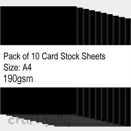 CardStock A4 - Black 190gsm - Pack of 10
