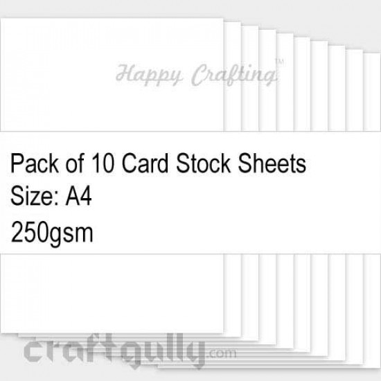 CardStock A4 - Snow White 250gsm - Pack of 10