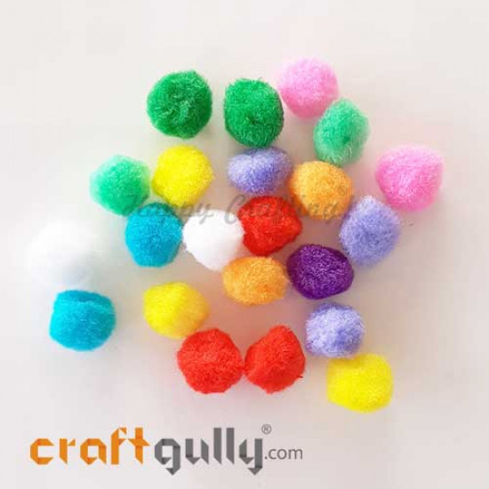 Pom Poms 20mm - Random Assorted - Pack of 20